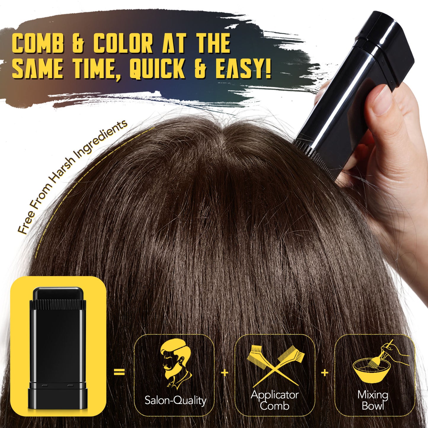 2 in 1 Instant Hair Colour Dye Stick with Comb