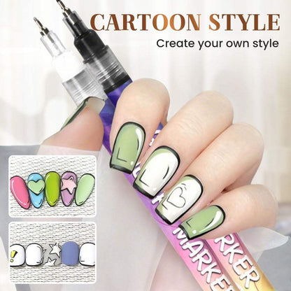 12 Colour 3D Nail Art Pen Set